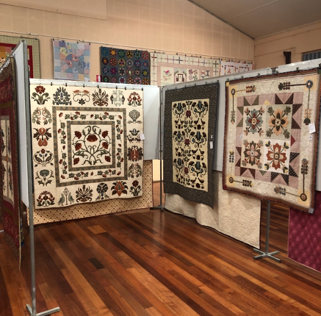 The Welshpool Memorial Hall was a feast for the eyes with a beautiful display of colourful quilts.