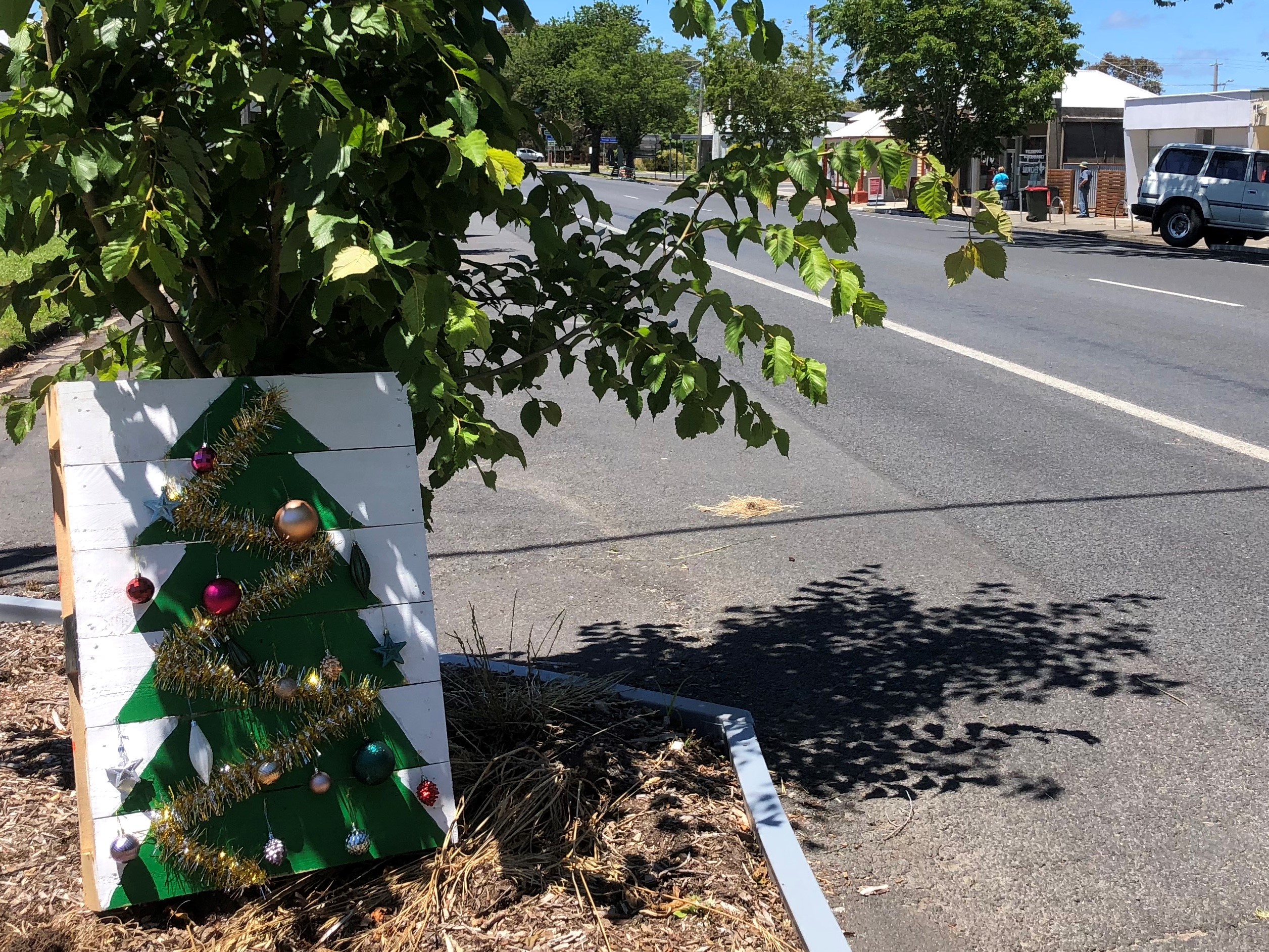 Welshpool Main Street with 10 beautiful Christmas decorations throughout town